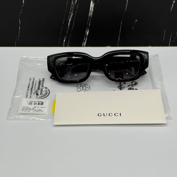 NEW GG1558SK 001 GUCCI BLACK GREY SQUARE WOMEN GUCCI SUNGLASSES main image 5